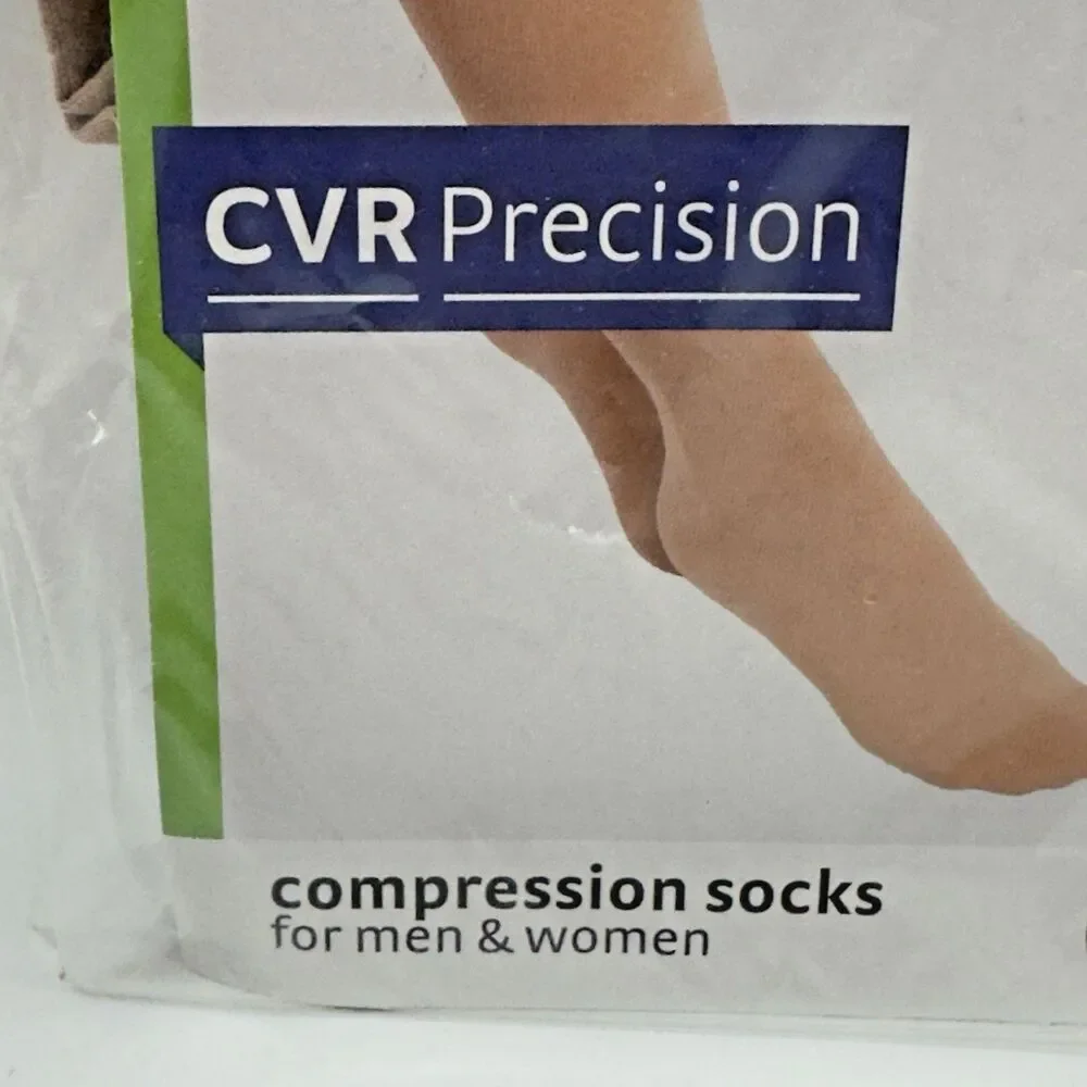 CVR Precision Compression Socks Unisex 20-30 Size XL Beige Calf Closed Toe NEW